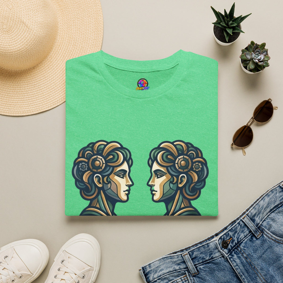Gemini Zodiac T‑Shirt — Vintage Twins Astrology Tee ("Gemini: Jack of All Trades")