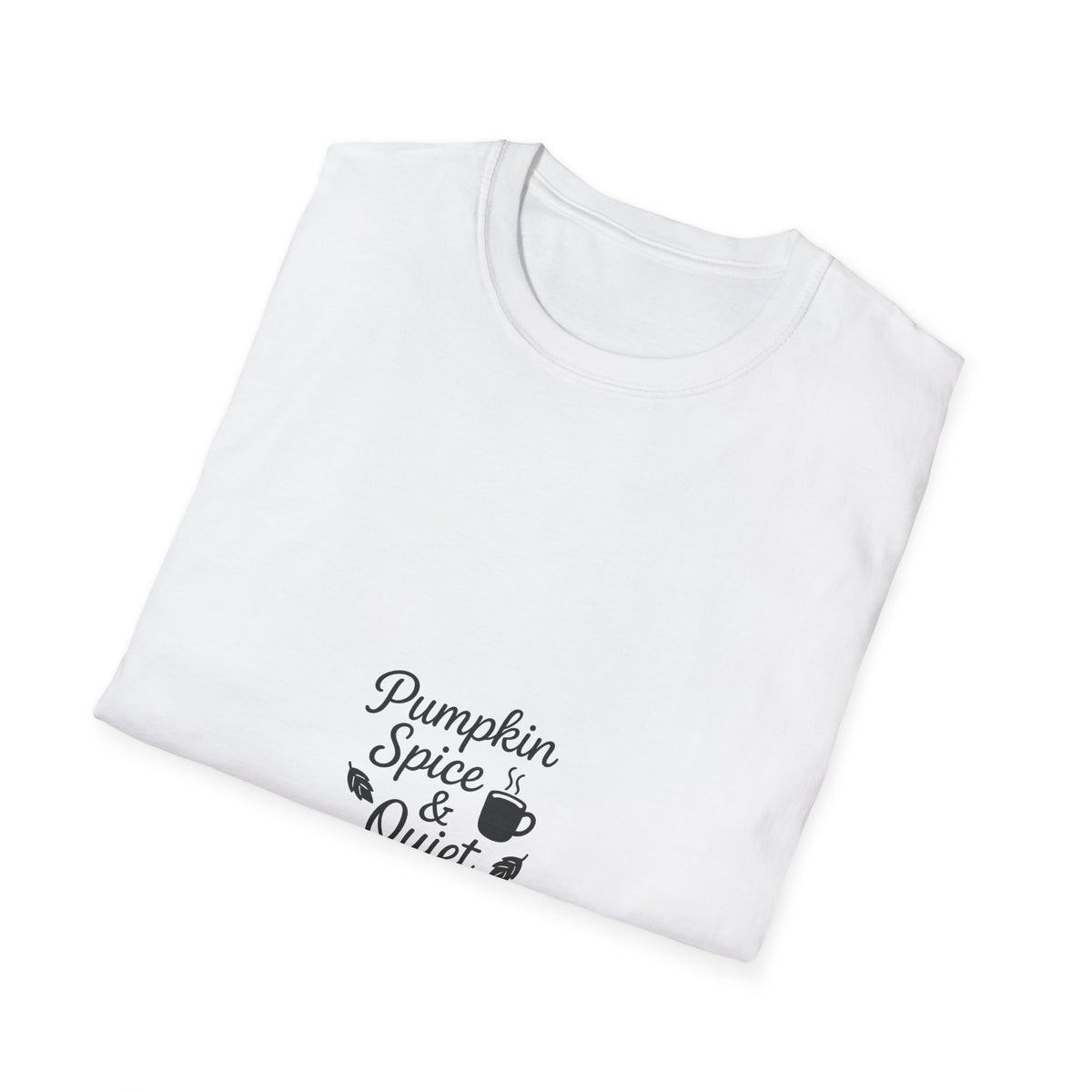 "Pumpkin Spice & Quiet Mornings" Autumn Coffee Graphic Tee - Fall Seasonal Cozy White T-Shirt - Trending Now - September 2026