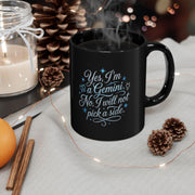 Gemini Zodiac Black Mug
