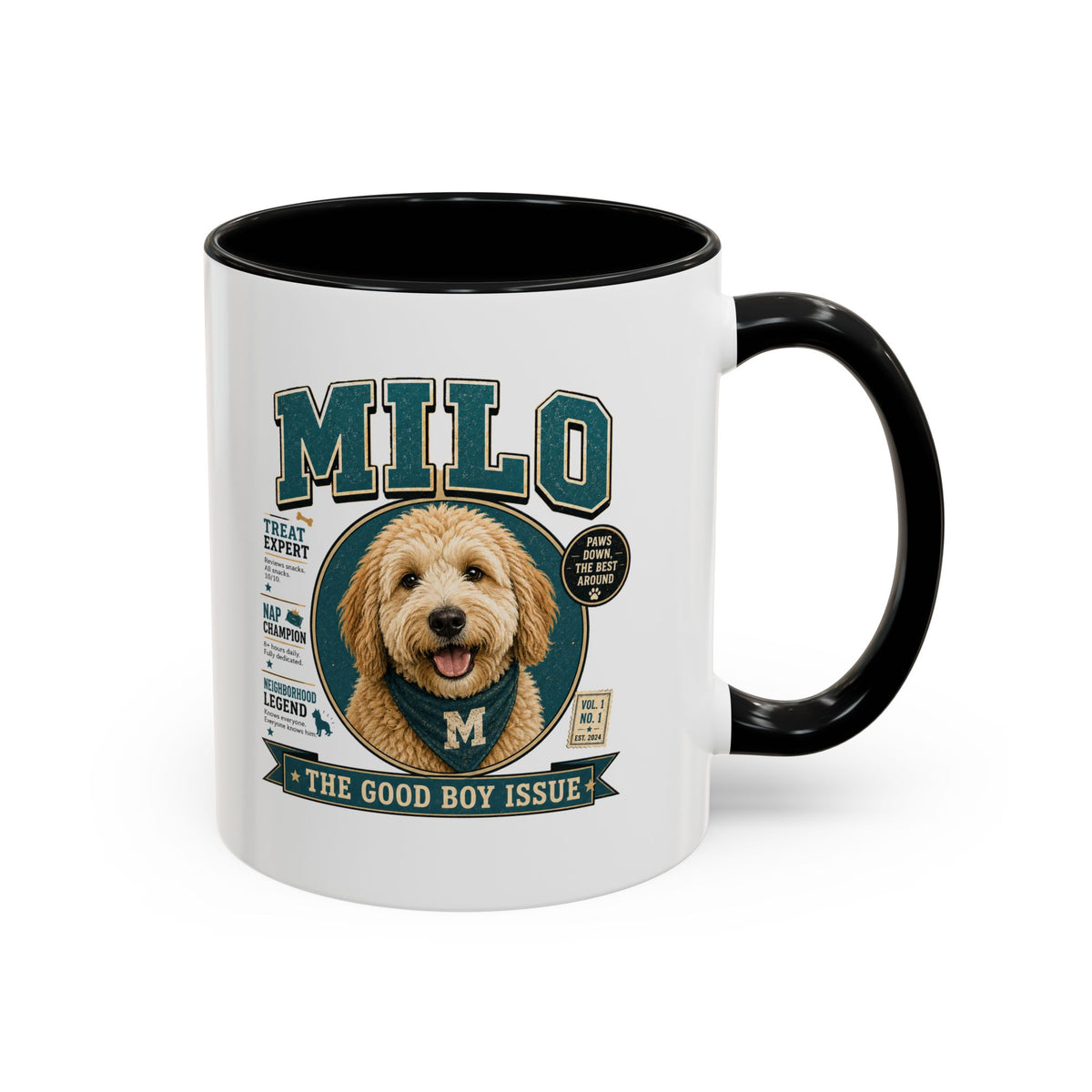 Milo Bailey Dog Dad Mom Milo Dog Coffee Mug — 'The Good Boy Issue' Accent