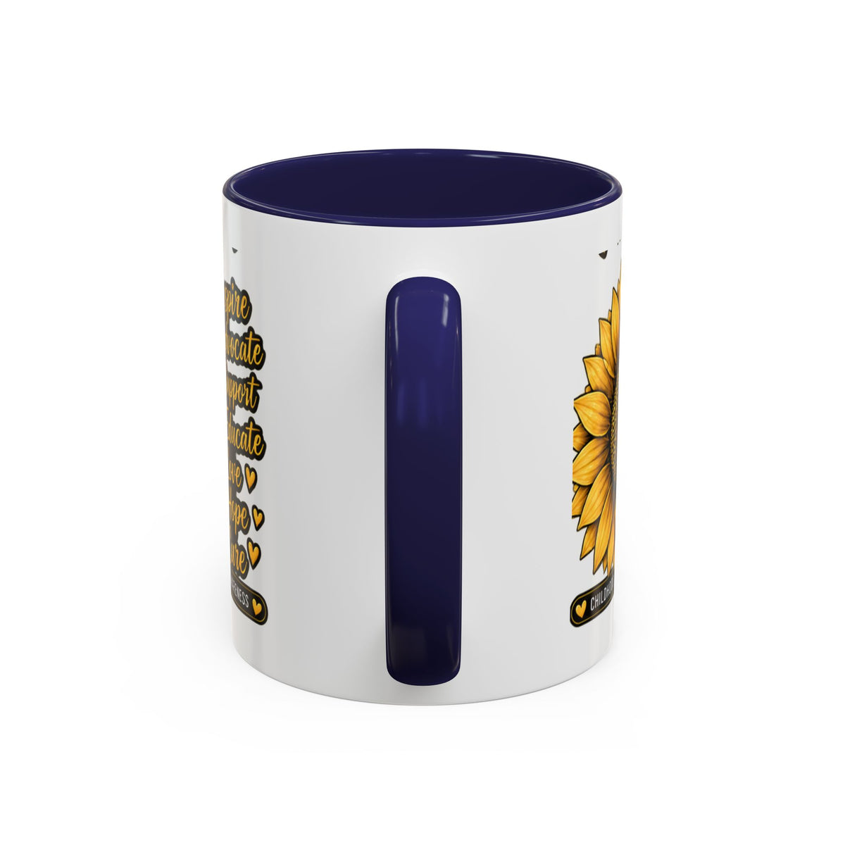 Childhood Cancer Awareness Sunflower Accent Coffee Mug (11/15oz)