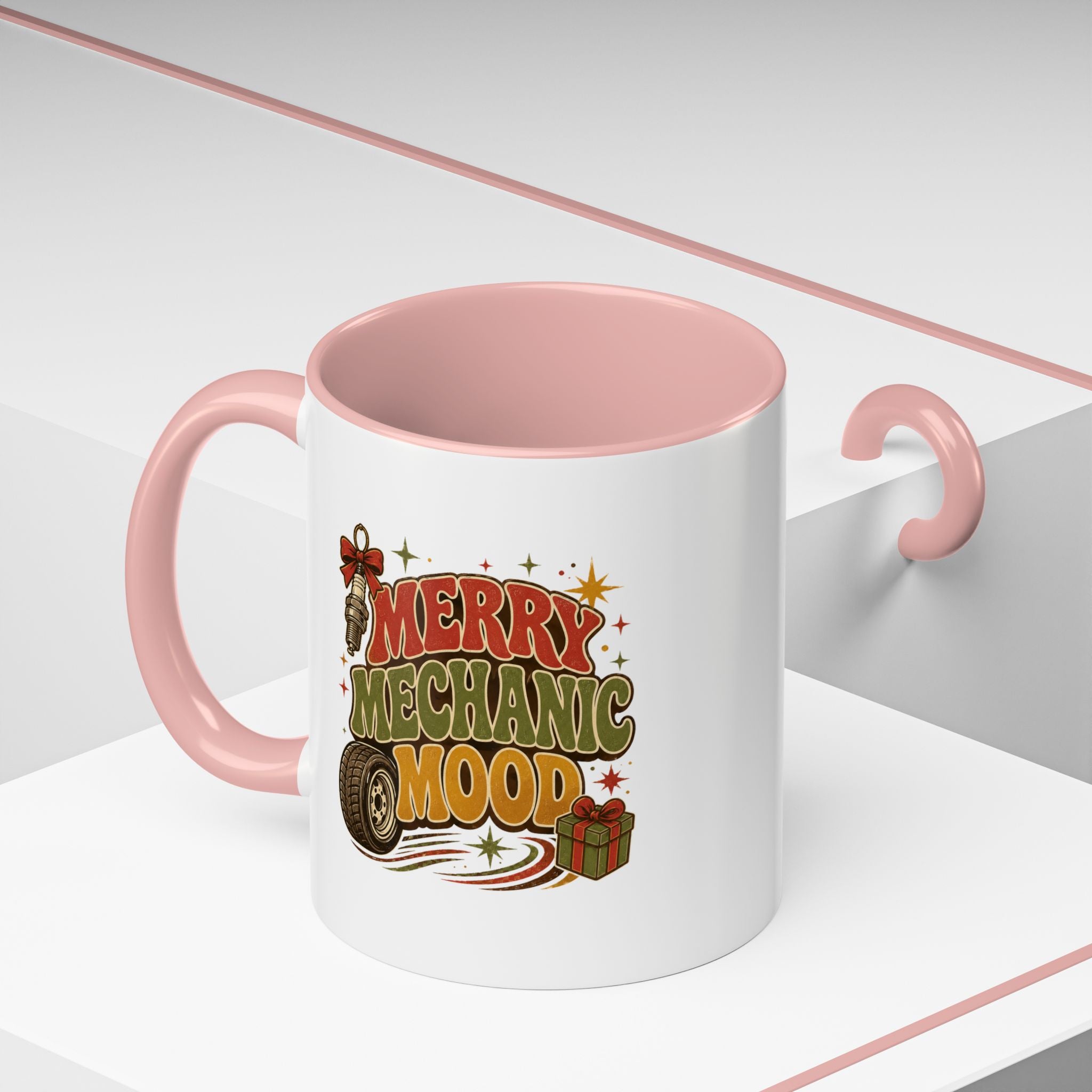 Modern Day Christmas Merry Mechanic Mood Coffee Mug — Holiday Auto Mechanic Gift
