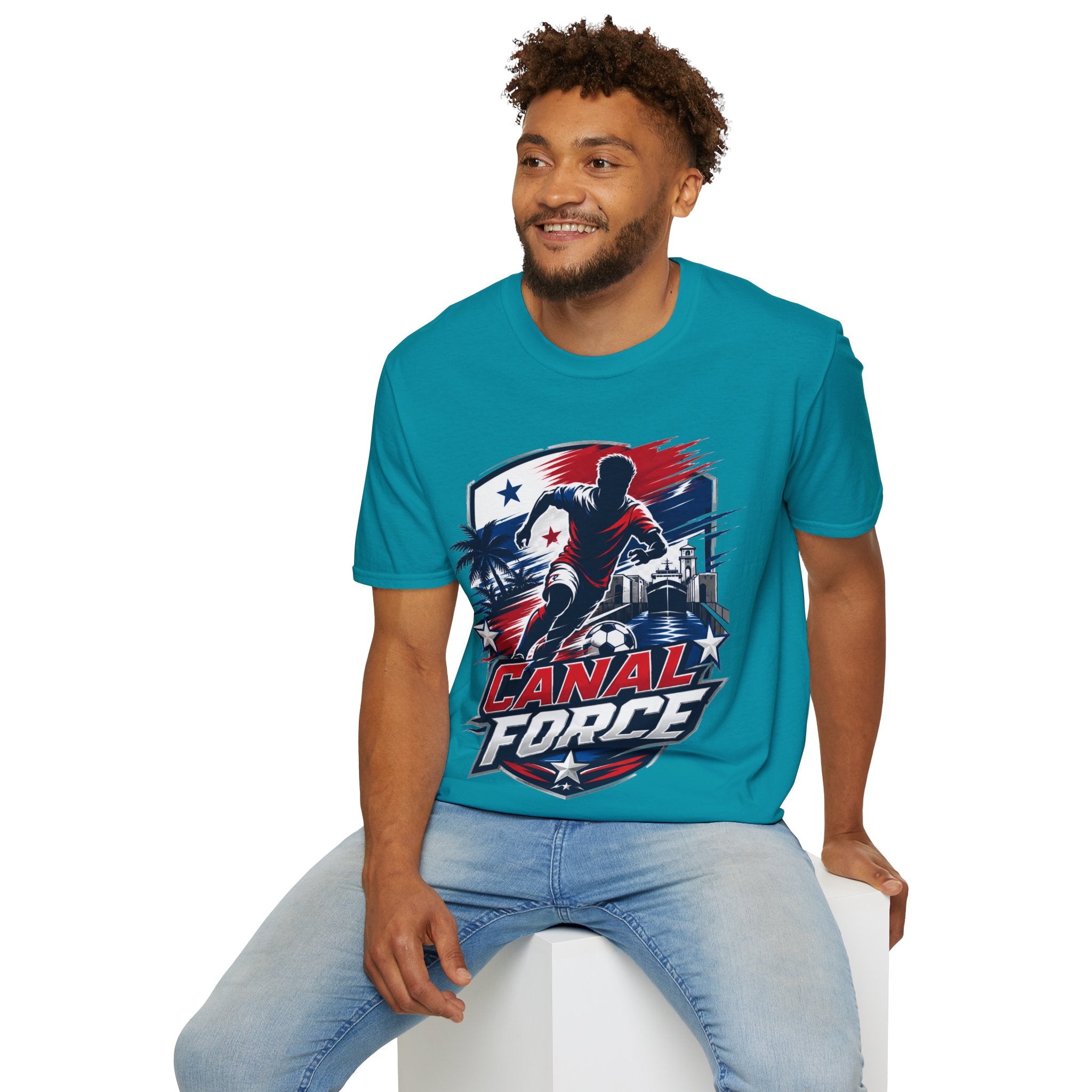 Canal Force Soccer T-Shirt - Patriotic Player Graphic Tee - Panama Shirt