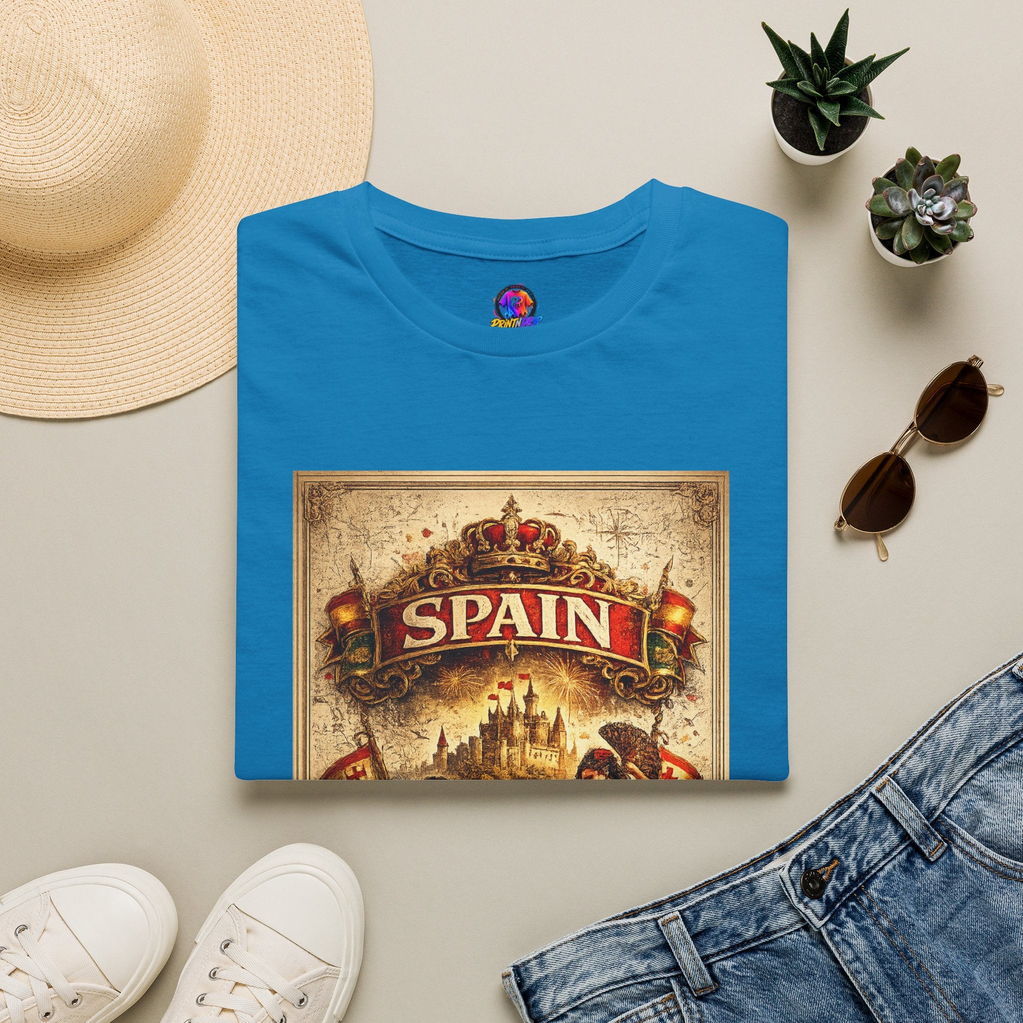 Spain Vintage Travel Graphic T‑Shirt — Retro Spanish Landmark Tee