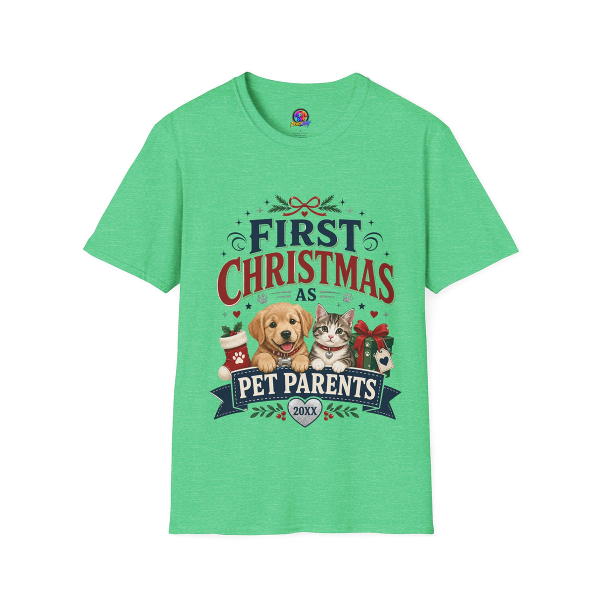 T-Shirt — "First Christmas as Pet Parents" Holiday Tee