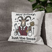Capricorn Pillowcase — “Not Bossy, Just the Boss” Zodiac Gift