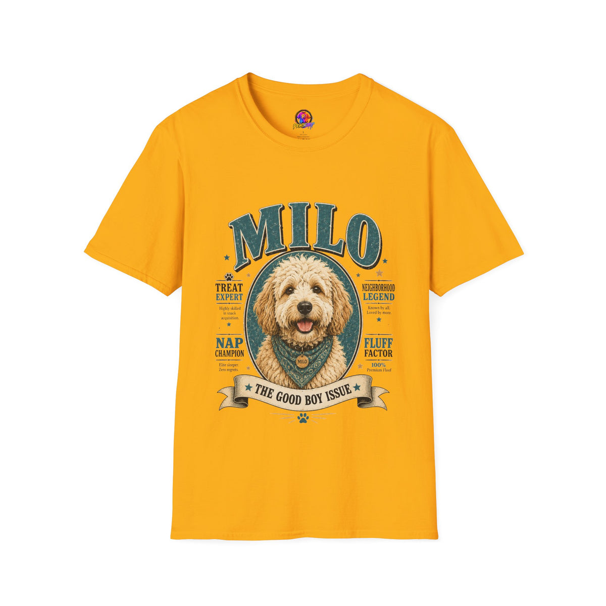 Dog Lover T-Shirt — "MILO" Personalized Pet Portrait Tee