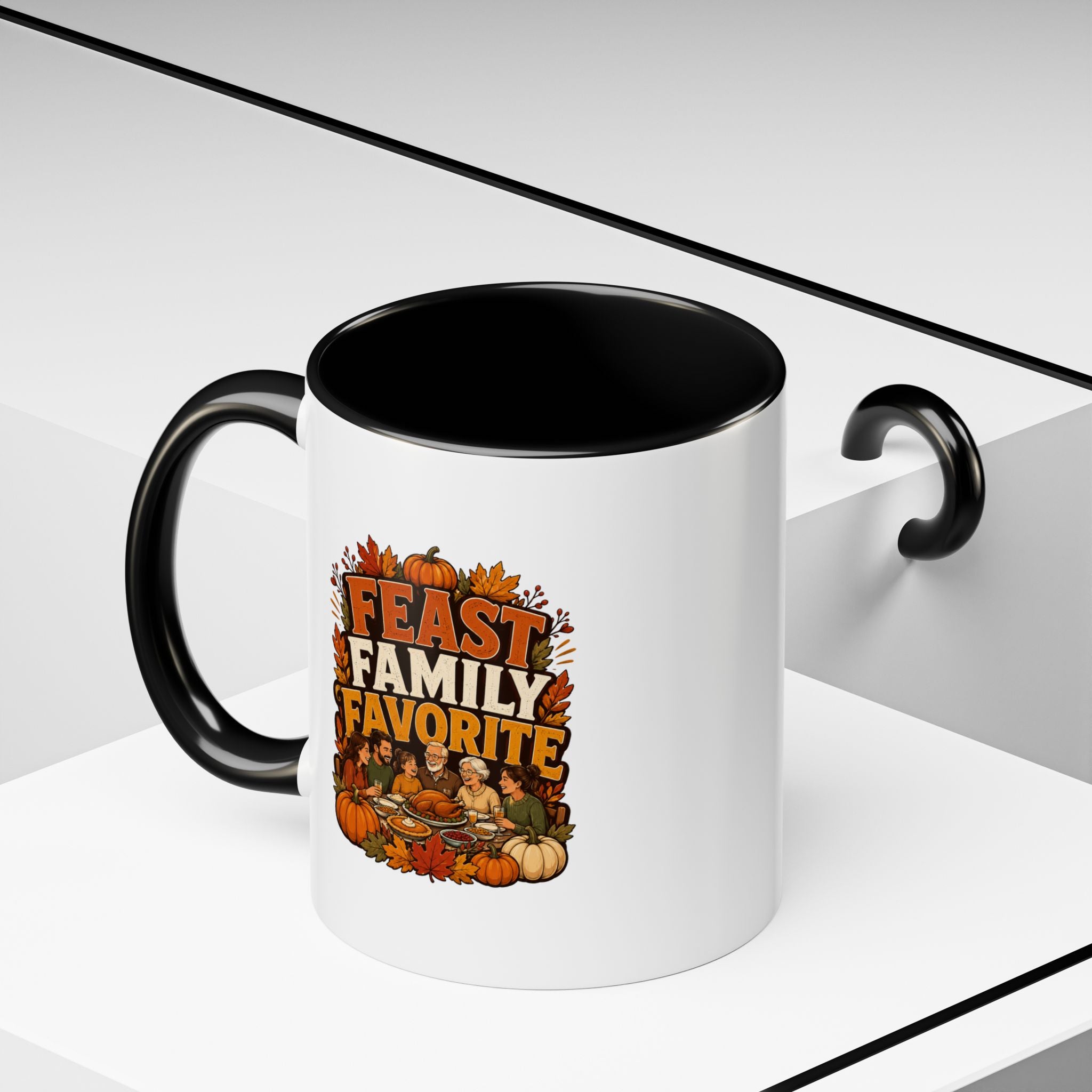 Thanksgiving Mug Feast Family Favorite Coffee Mug — Thanksgiving Pumpkin Autumn Design