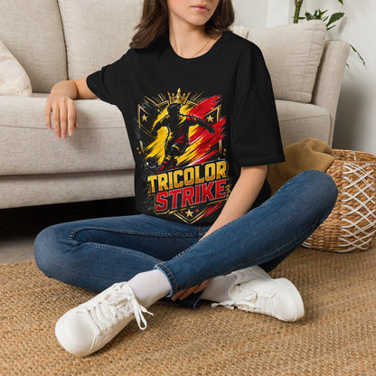 Belgium Soccer T-Shirt — 'Tricolor Strike' Graphic Jersey Tee