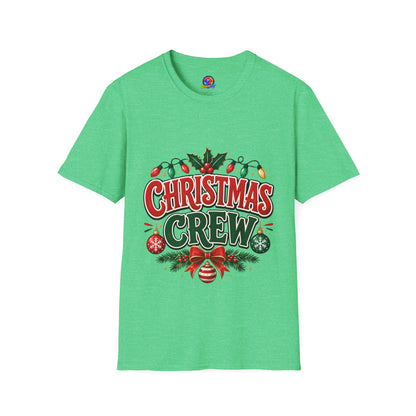 Christmas Crew T-Shirt — Festive Holiday Graphic Tee with Lights & Holly