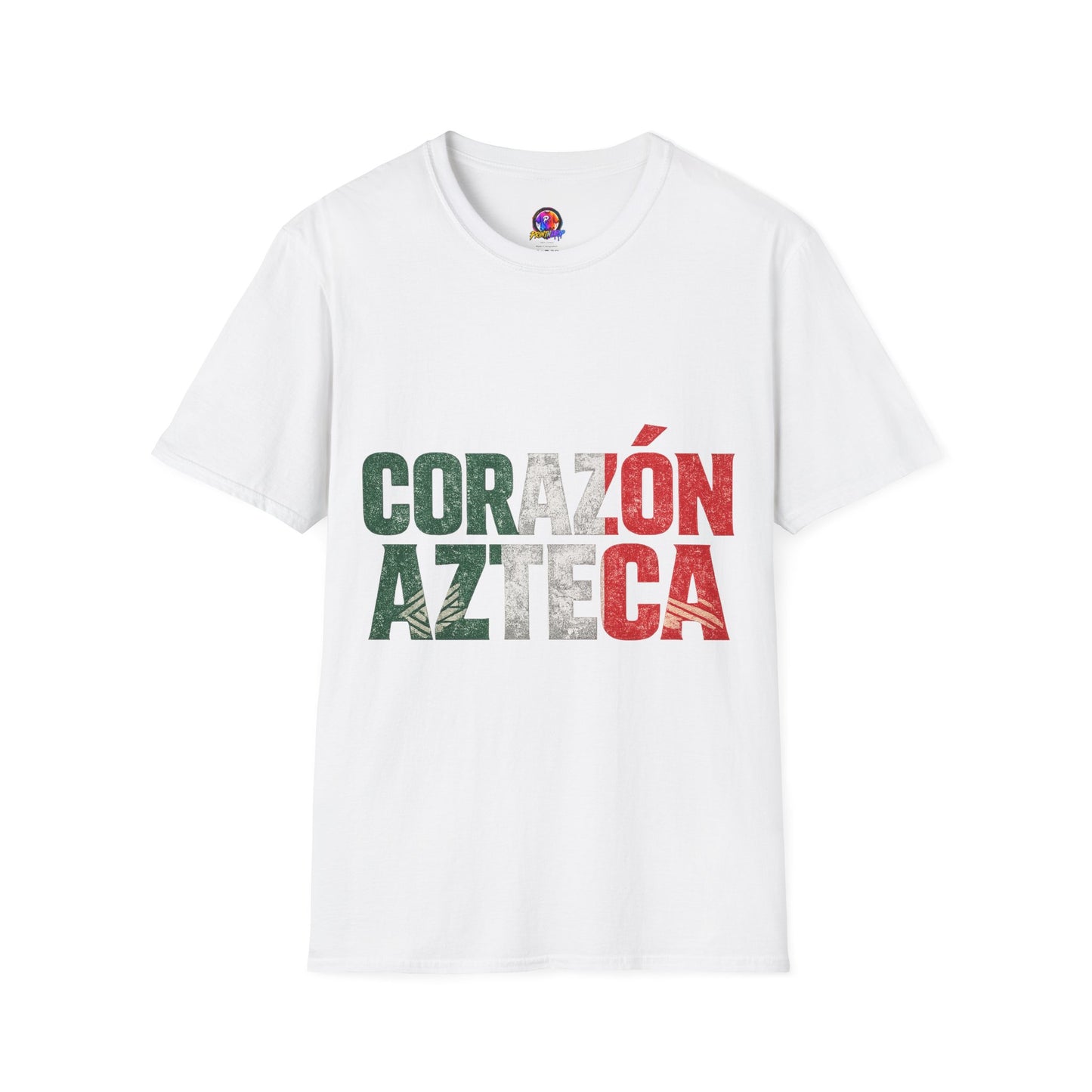 Mexico Corazón Azteca T-Shirt — Mexican Pride Flag Text Tee