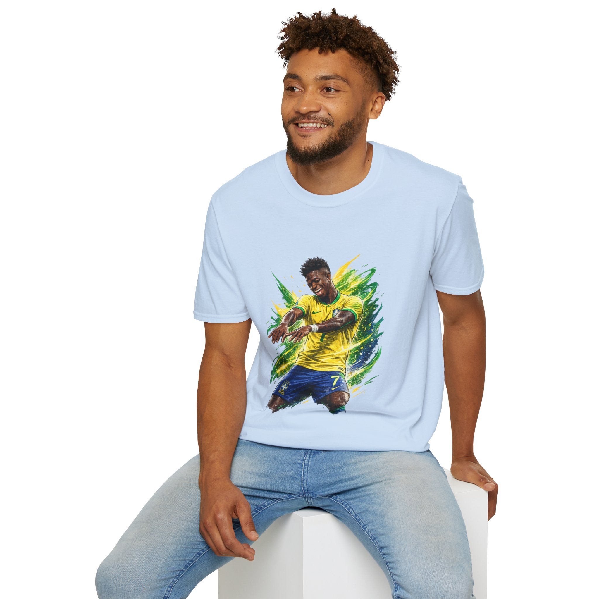 Brazil  Soccer Celebration T-Shirt — Brazilian Football Player Artwork