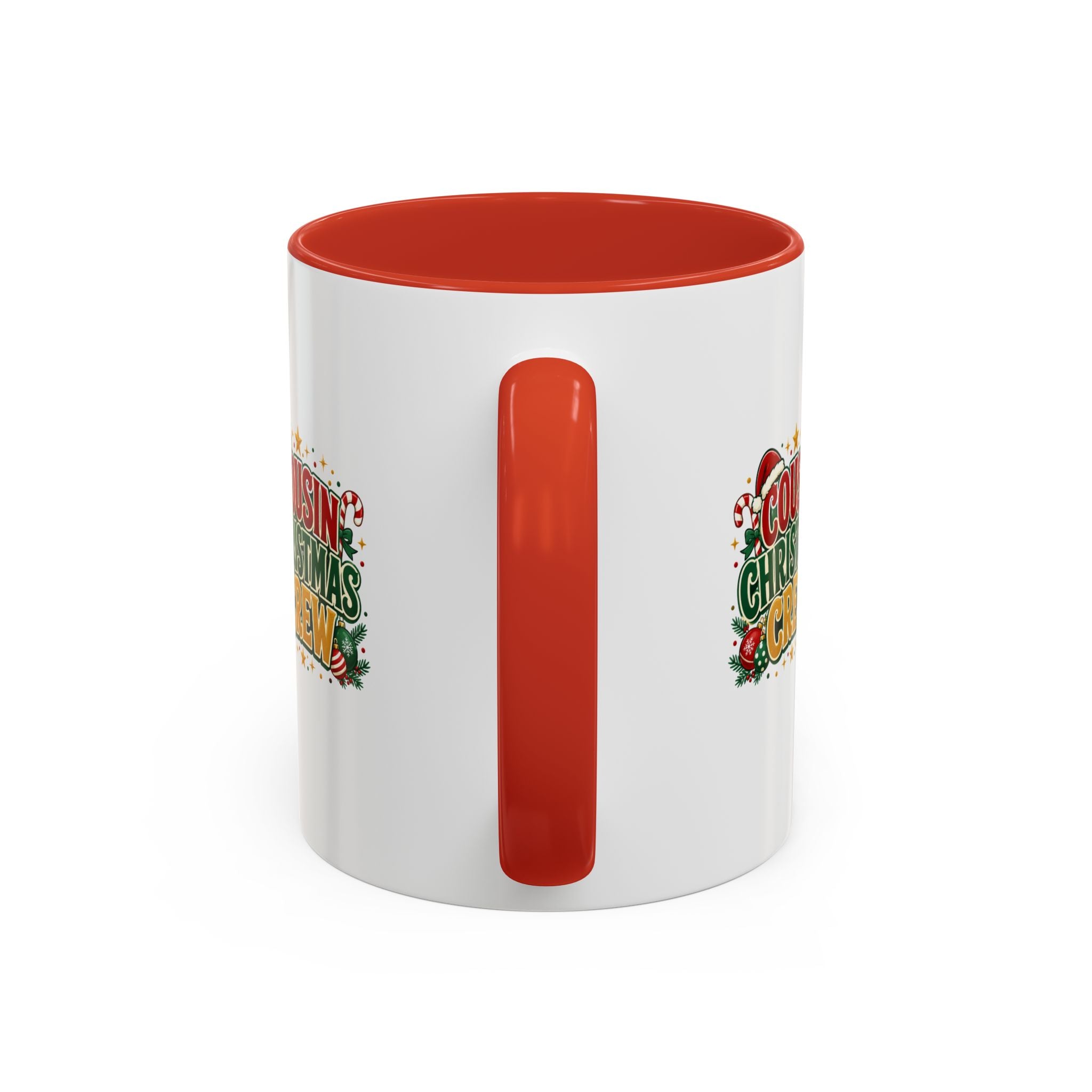 Cousin Christmas Crew Accent Coffee Mug — Holiday Family Christmas Coffee Cup
