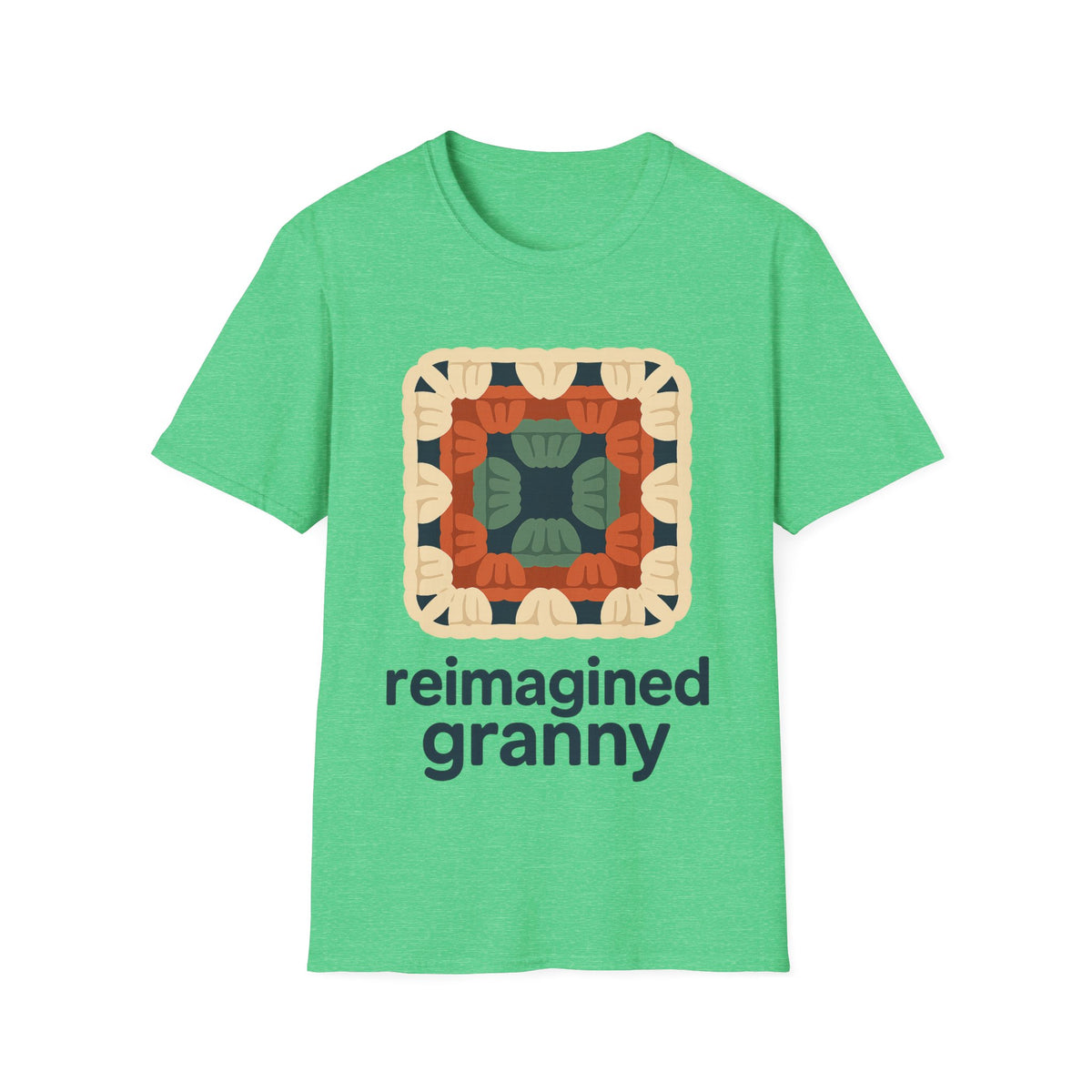 "Reimagined Granny" Retro Crochet Tee | Colorful Granny Square T-Shirt - Trending Now - September 2026