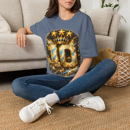 Argentina, MESSI #10 T-Shirt — Gold Crown '10' Victory Graphic Tee