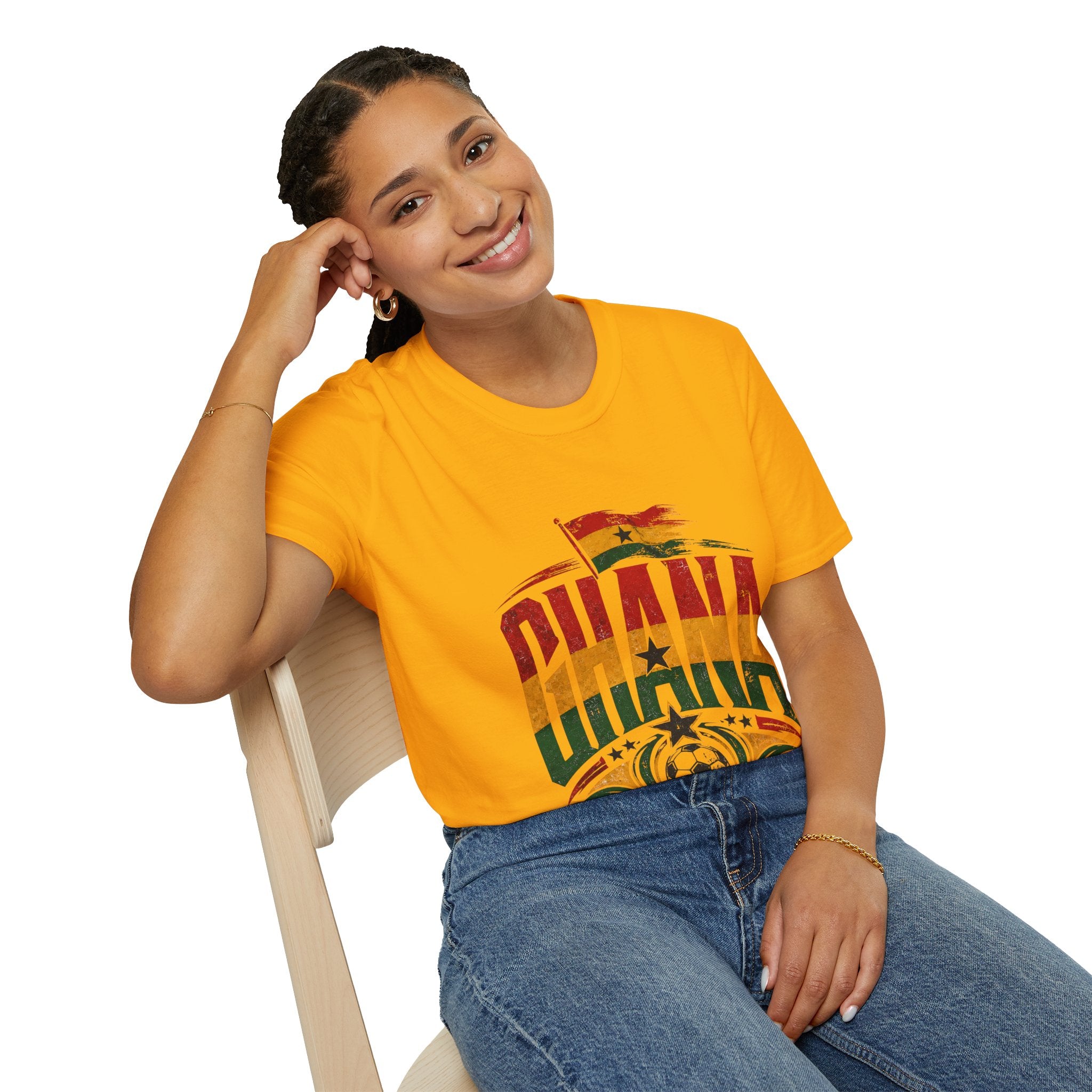 Ghana Flag Soccer T-Shirt — Retro Ghana Pride Football Tee