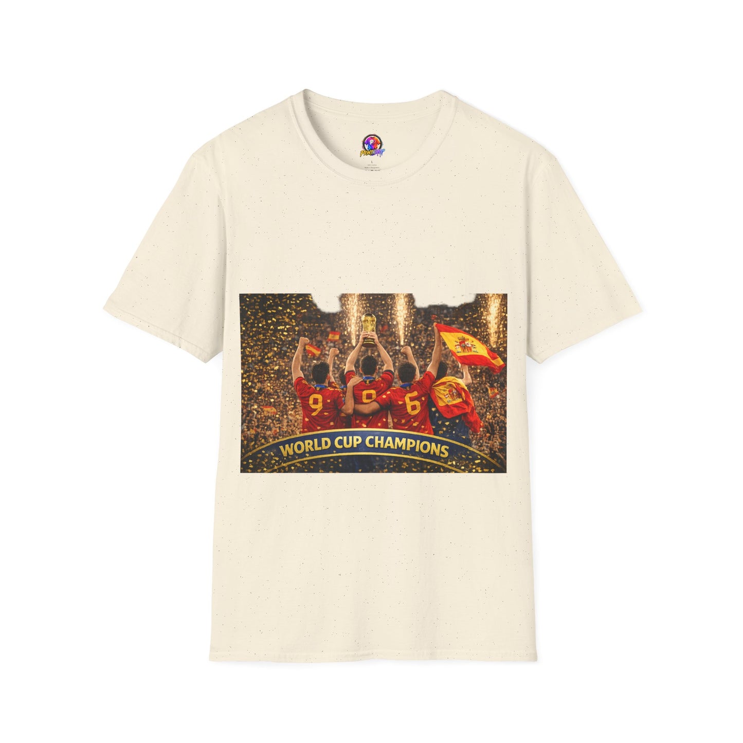 Spain World Cup Champions T‑Shirt — Soccer Trophy Celebration Tee