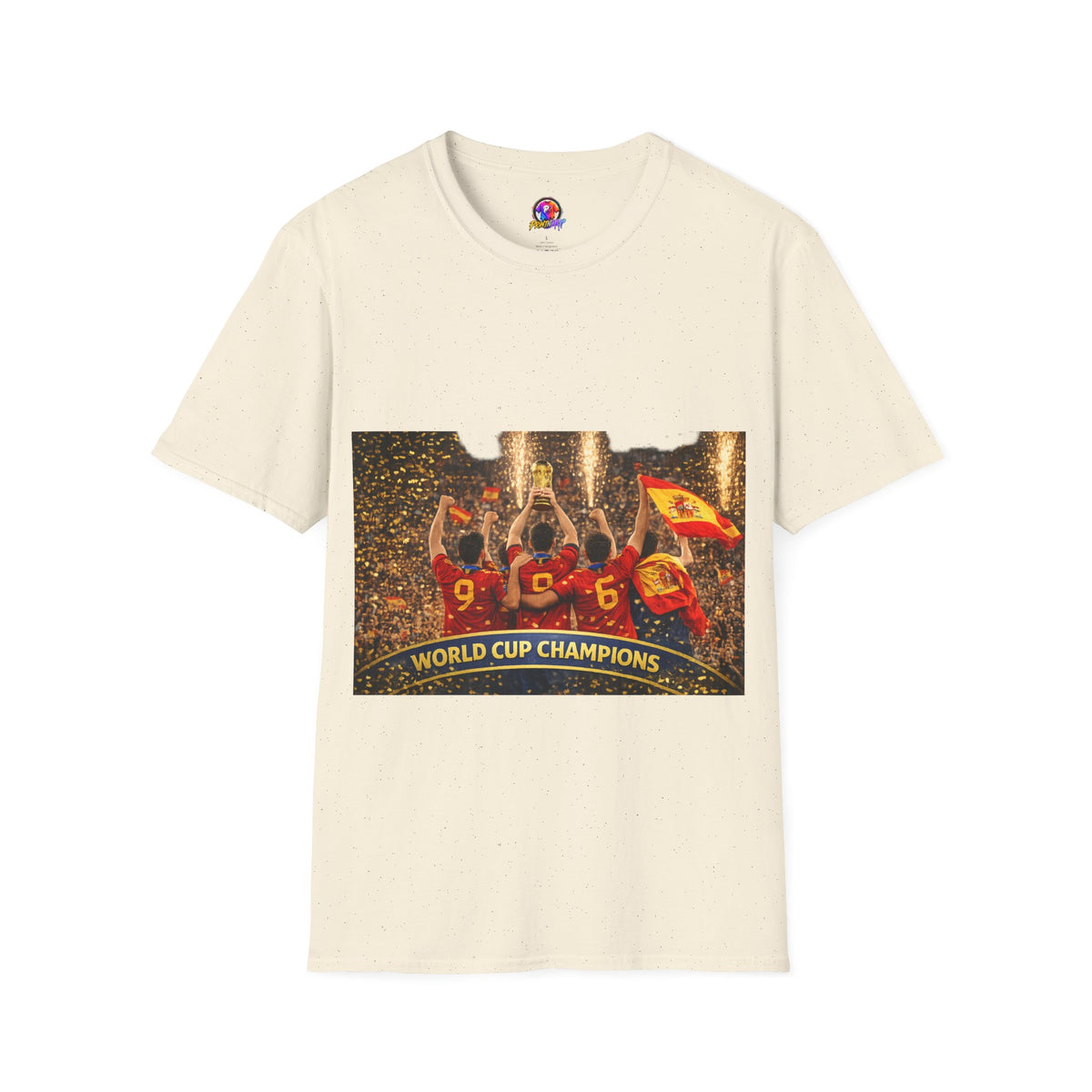 Spain World Cup Champions T‑Shirt — Soccer Trophy Celebration Tee