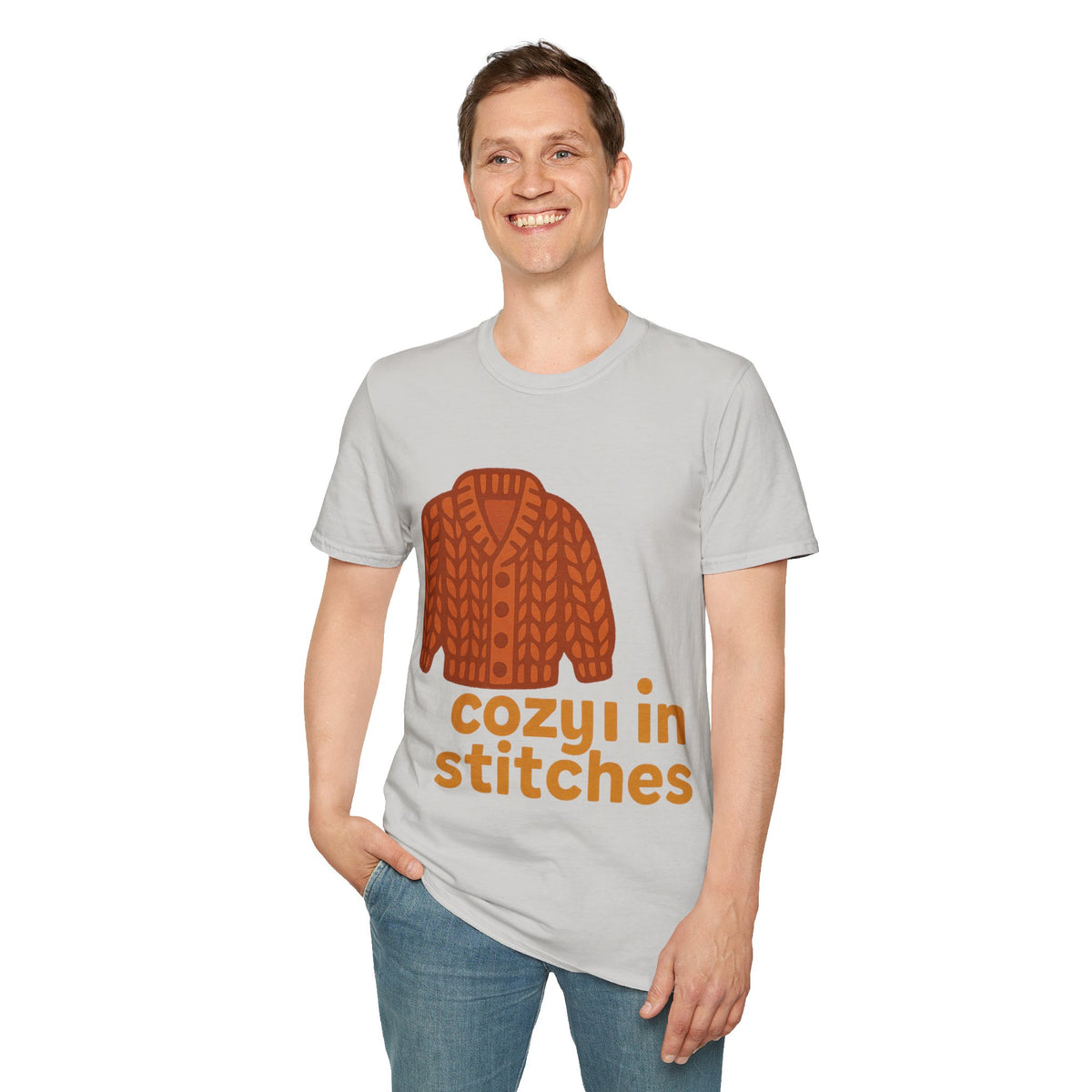 "Cozy In Stitches" Autumn Sweater Tee | Cute Knitting Crochet T-Shirt - Trending Now - September 2026