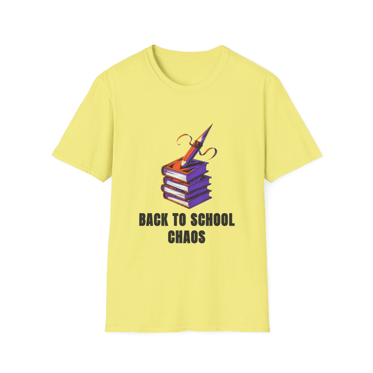 Back to School Chaos T-Shirt — Cute Stacked Books & Pencil Design - Trending Now - August 2026