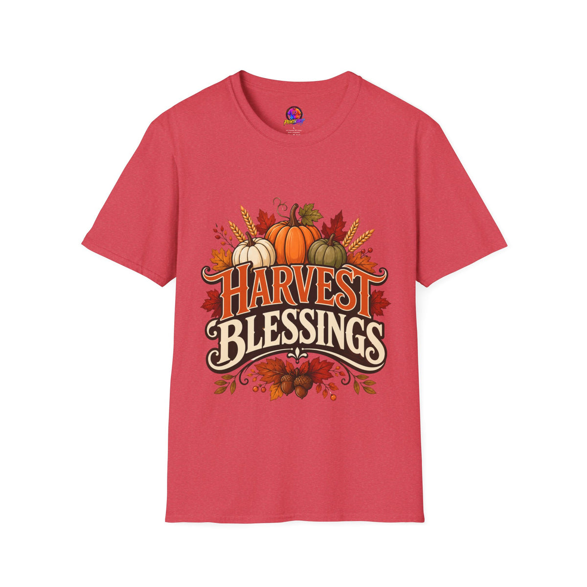 Thanksgiving T-Shirt Harvest Blessings T-Shirt — Fall Pumpkin Harvest Graphic Tee for Thanksgiving