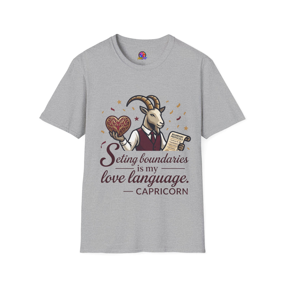 Capricorn T-Shirt — "Setting Boundaries is My Love Language" Zodiac Goat Tee