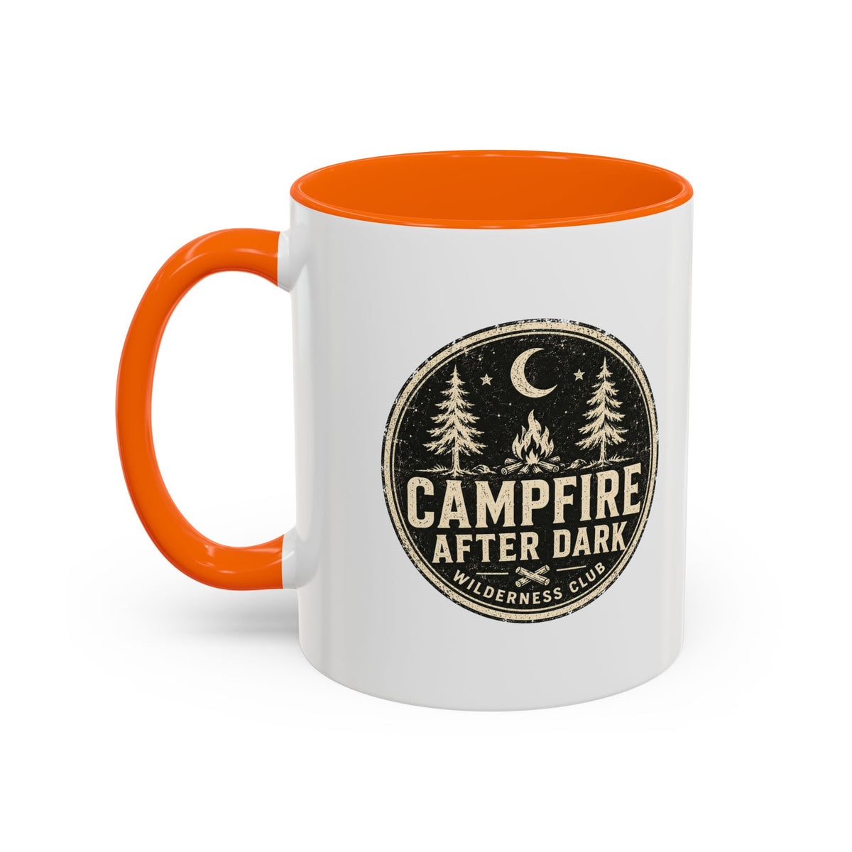 Milo Bailey Dog Dad Mom Campfire After Dark Accent Coffee Mug — Rustic Camping Coffee Cup