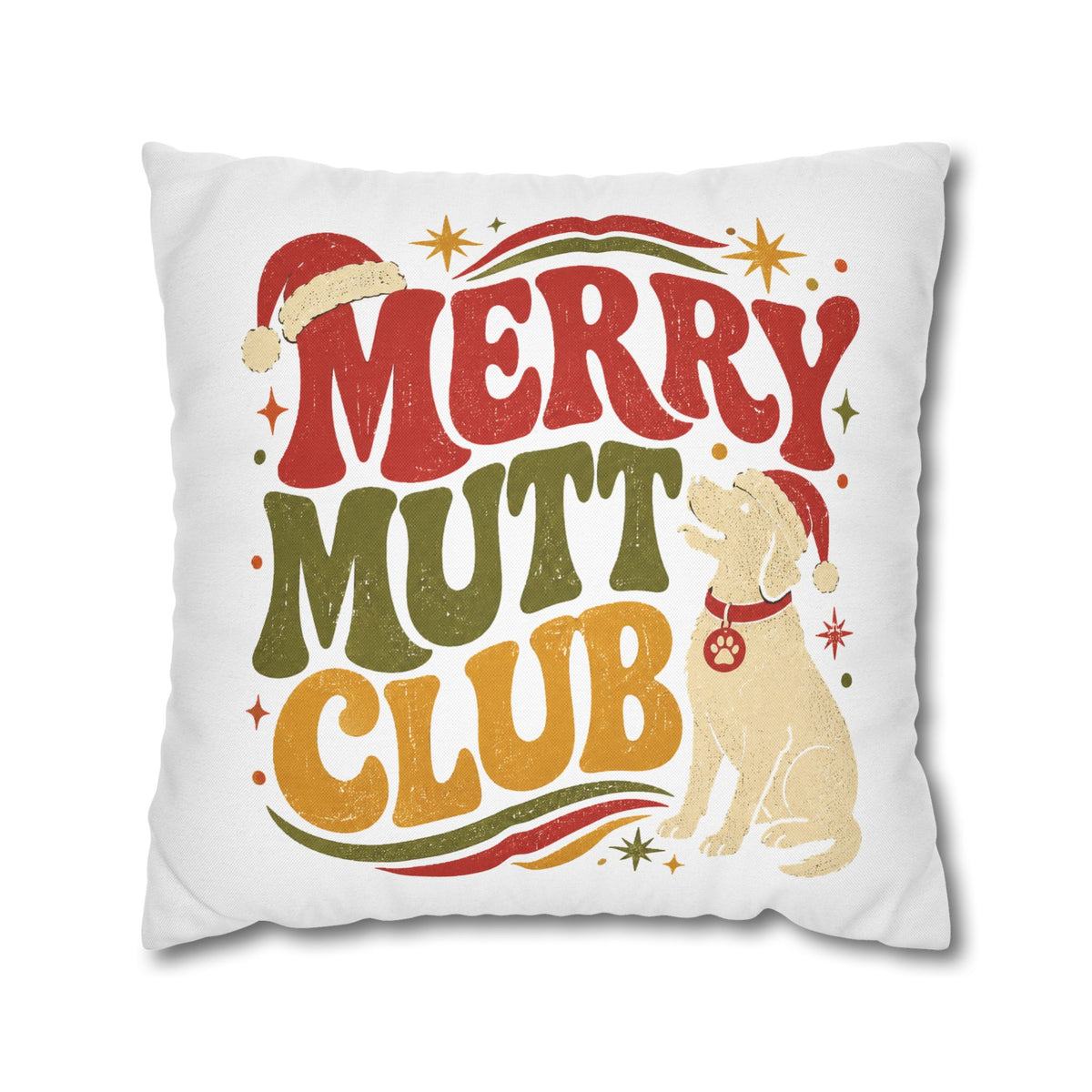 Merry Mutt Club Christmas Pillowcase Modern Day Christmas