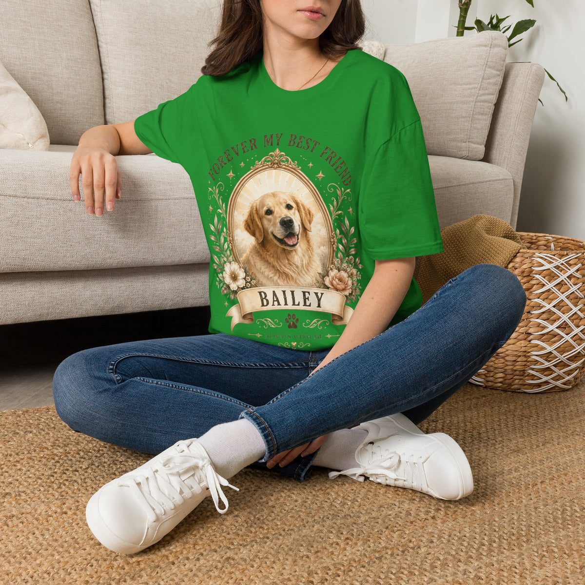 Dog Memorial T-Shirt — "Forever My Best Friend" Personalized Pet Tribute