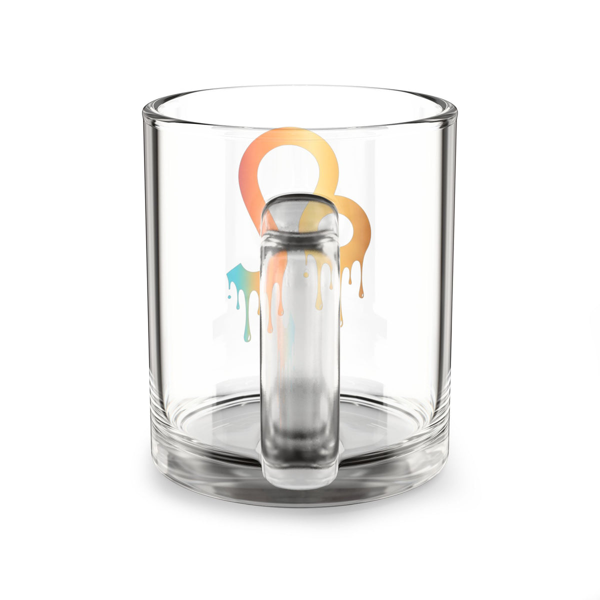 Leo Zodiac Glass Mug — Colorful Drip Horoscope Coffee Cup (10oz)