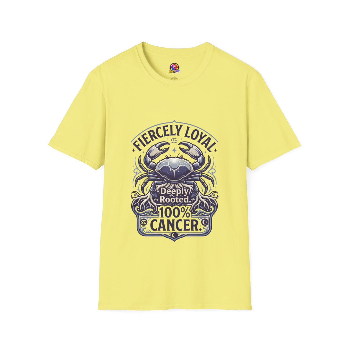 Cancer Zodiac T-Shirt — Fiercely Loyal Crab Design (100% Cancer, Deeply Rooted)