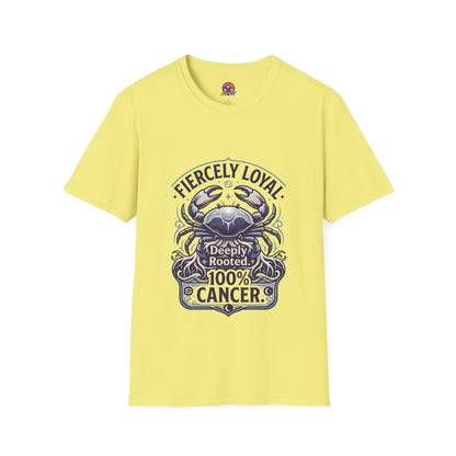 Cancer Zodiac T-Shirt — Fiercely Loyal Crab Design (100% Cancer, Deeply Rooted)
