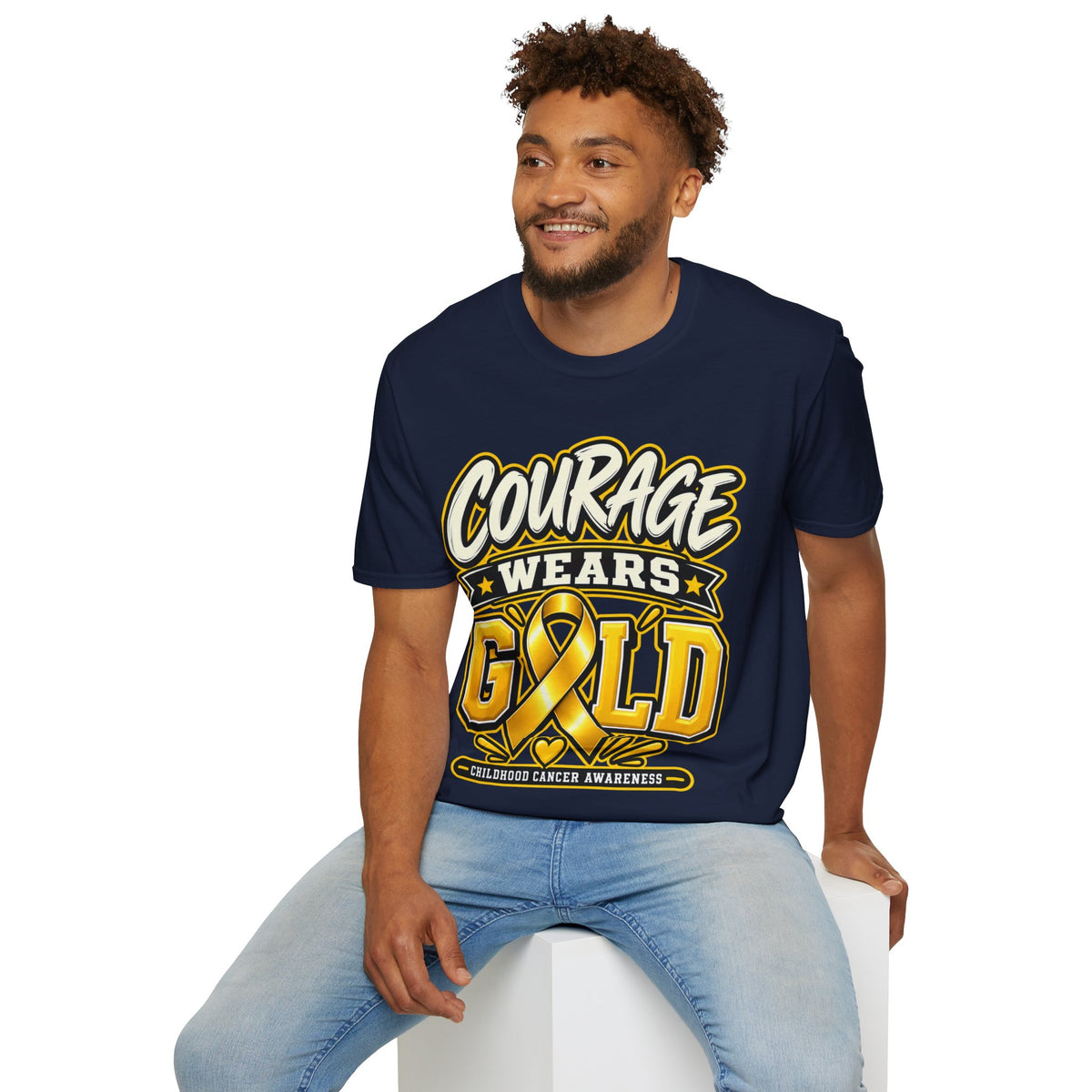 Childhood Cancer Awareness T-Shirt — "Courage Wears Gold"