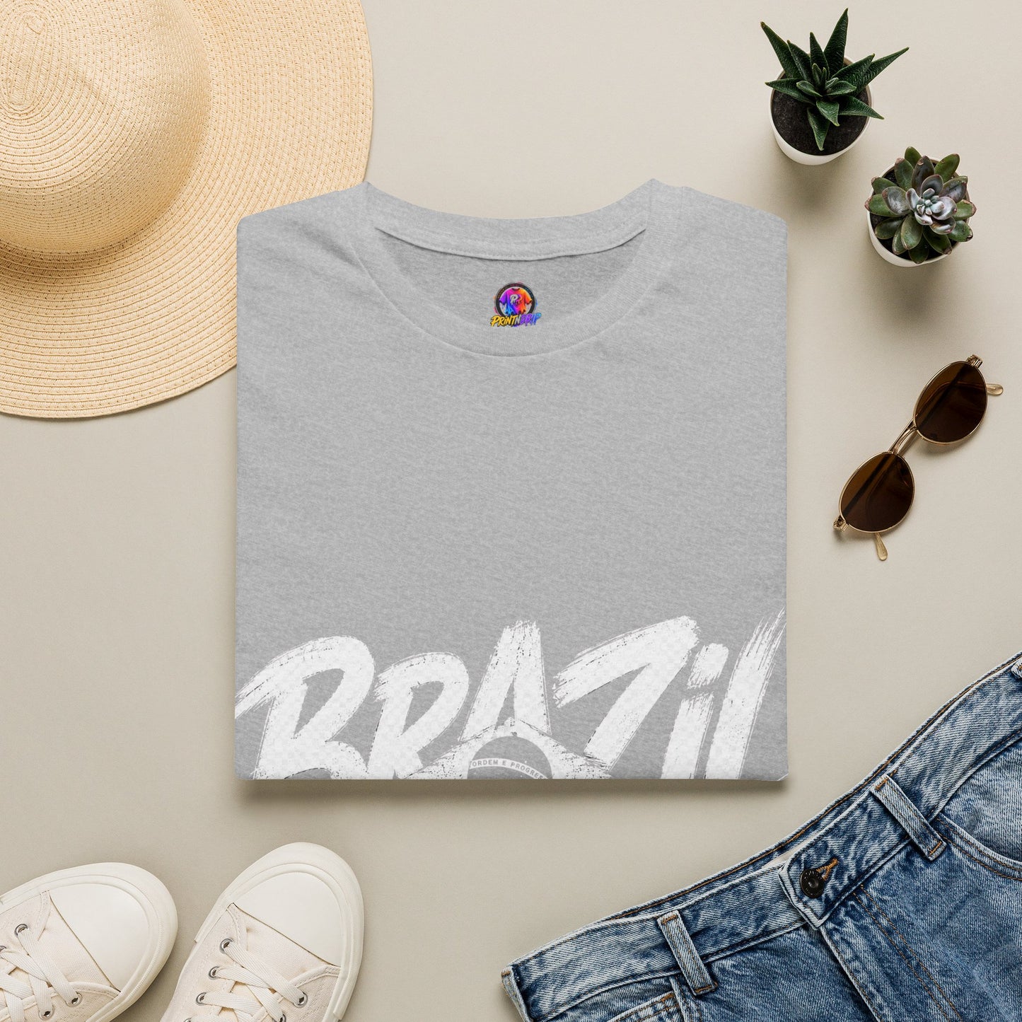 Brazil Minimal Marble Waves T-Shirt