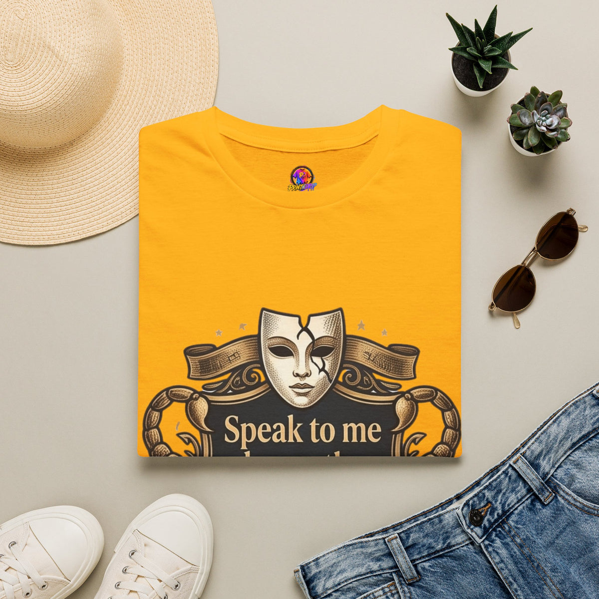 Speak to Me Mask T‑Shirt — 'Speak to me honestly...' Zodiac Scorpio Graphic Tee