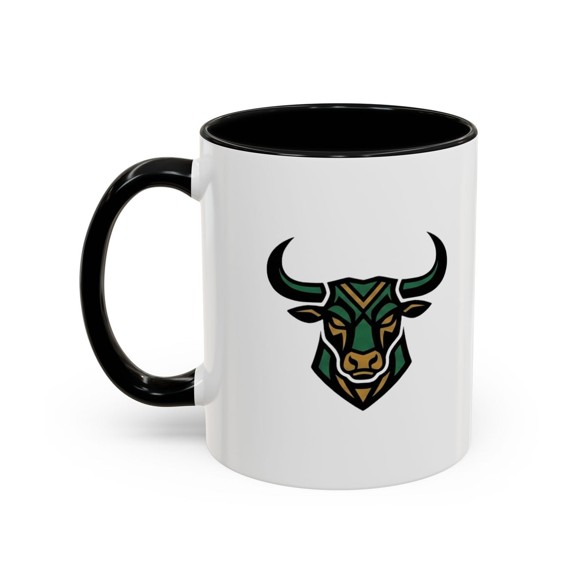 Taurus Geometric Bull Accent Coffee Mug –  Tribal Bull Head Ceramic Mug