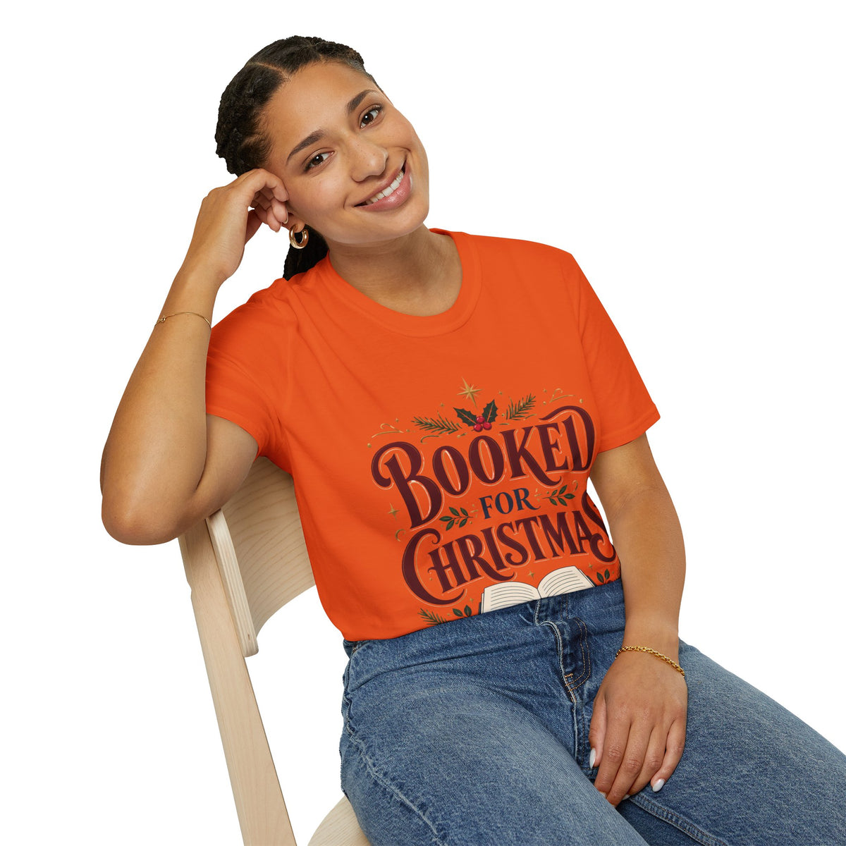 T-Shirt — "Booked for Christmas" Literary Holiday Tee