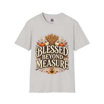 Blessed Beyond Measure T-Shirt — Fall Harvest Pumpkin & Wheat Tee