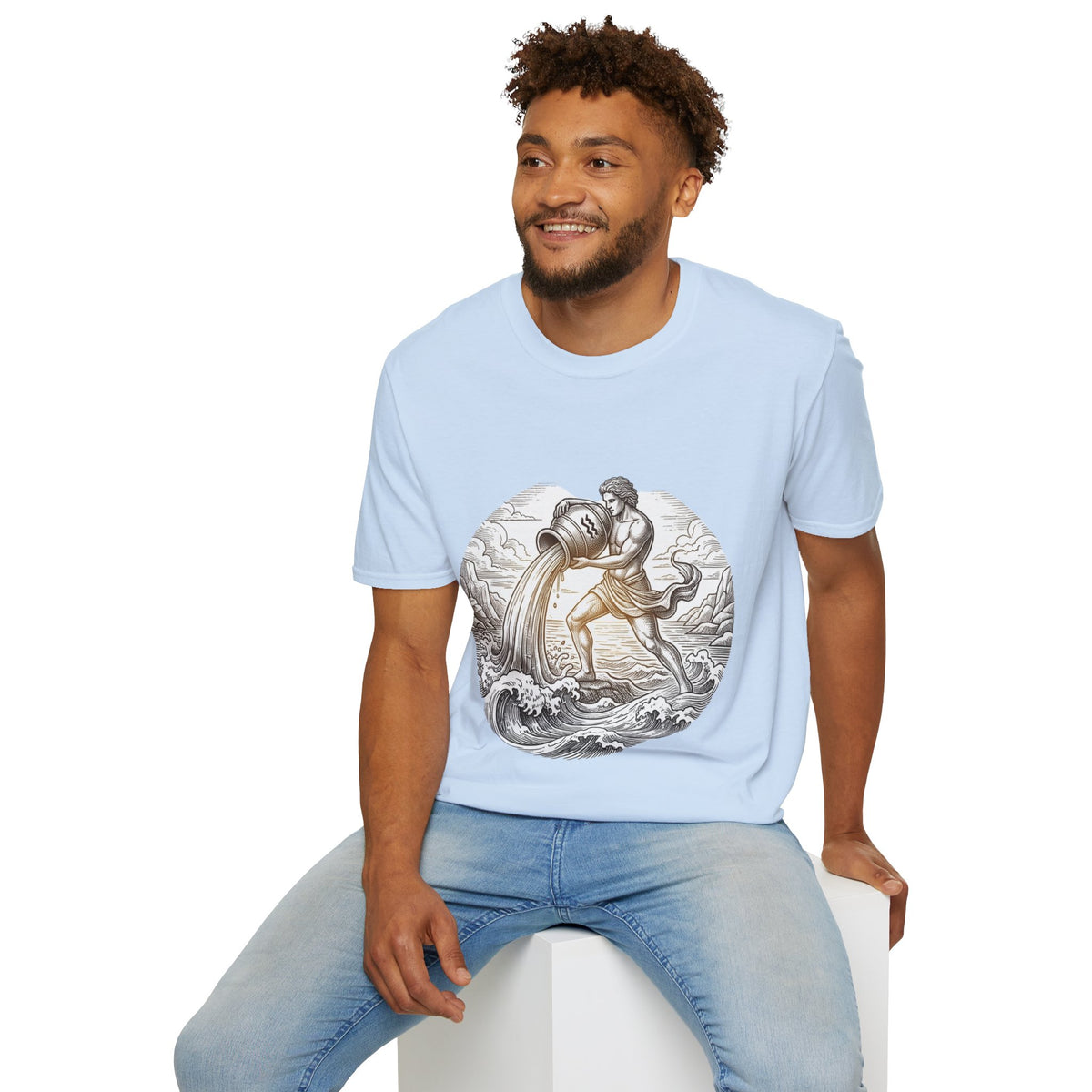 Aquarius Zodiac T-Shirt — Vintage Water Bearer Astrology Tee