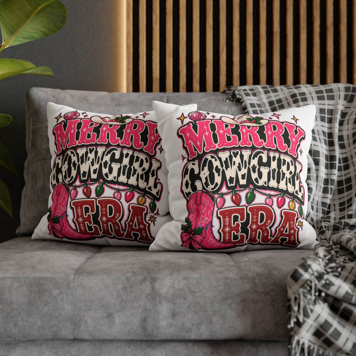 Merry Cowgirl Christmas Pillowcase Modern Day Christmas