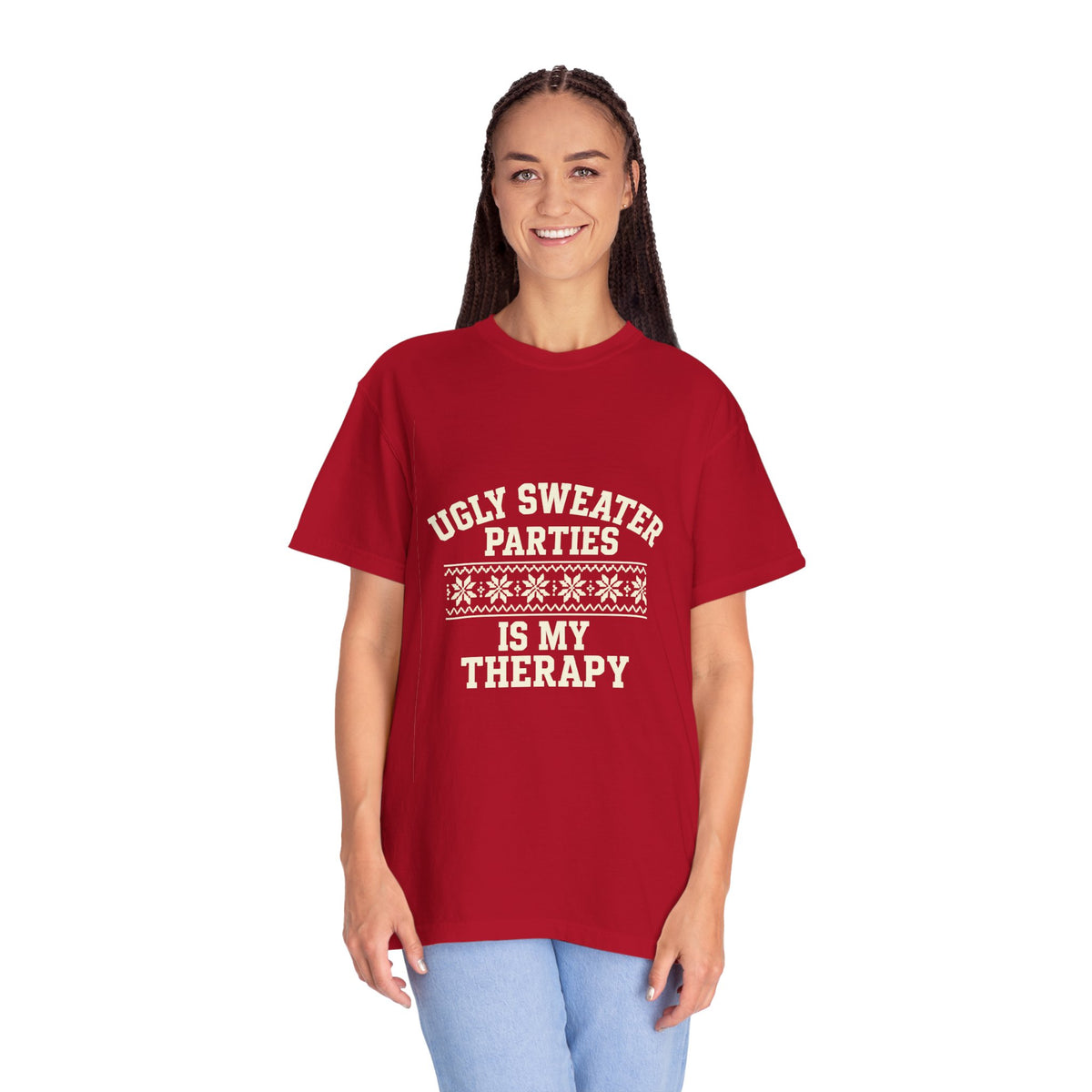 Ugly Sweater Parties Is My Therapy T-Shirt - Trending Now - October 2026