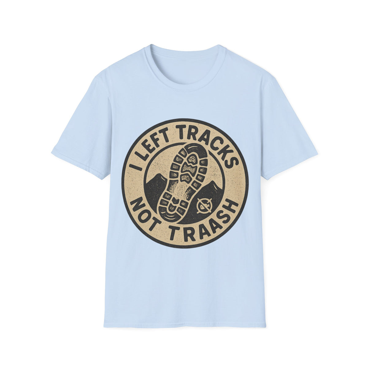 Left Tracks Not Trash Vintage Badge T-Shirt, Retro Leave No Trace Hiking Tee - Trending Now - September 2026