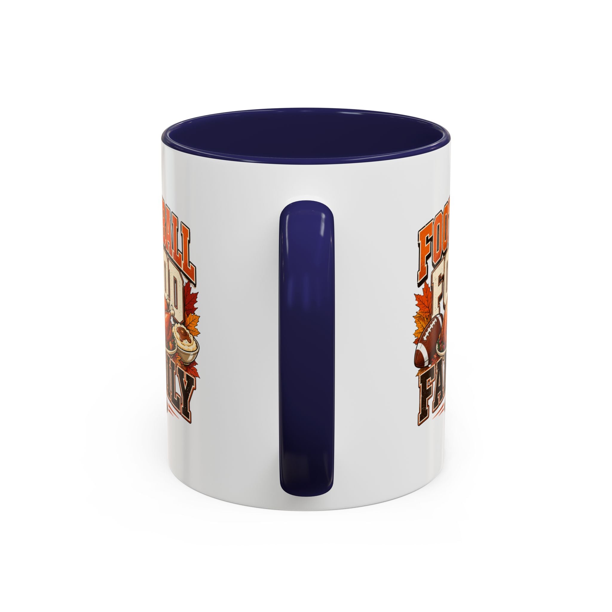 Thanksgiving Mug Football, Food & Family Coffee Mug — Thanksgiving Game Day Accent Mug