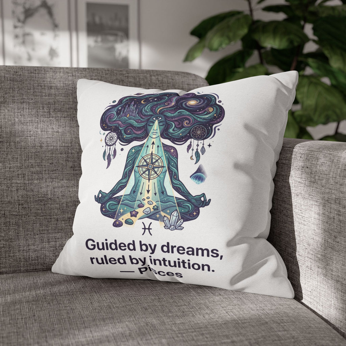 Pisces Meditation Pillowcase — "Guided by dreams, ruled by intuition"