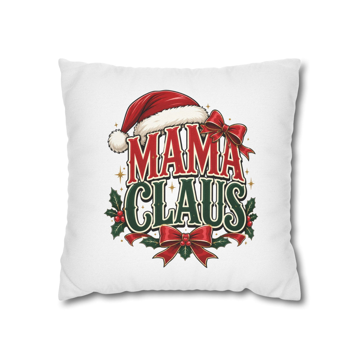 Christmas Mama Claus Holiday Throw Pillowcase — Christmas Decorative Square Pillow Cover