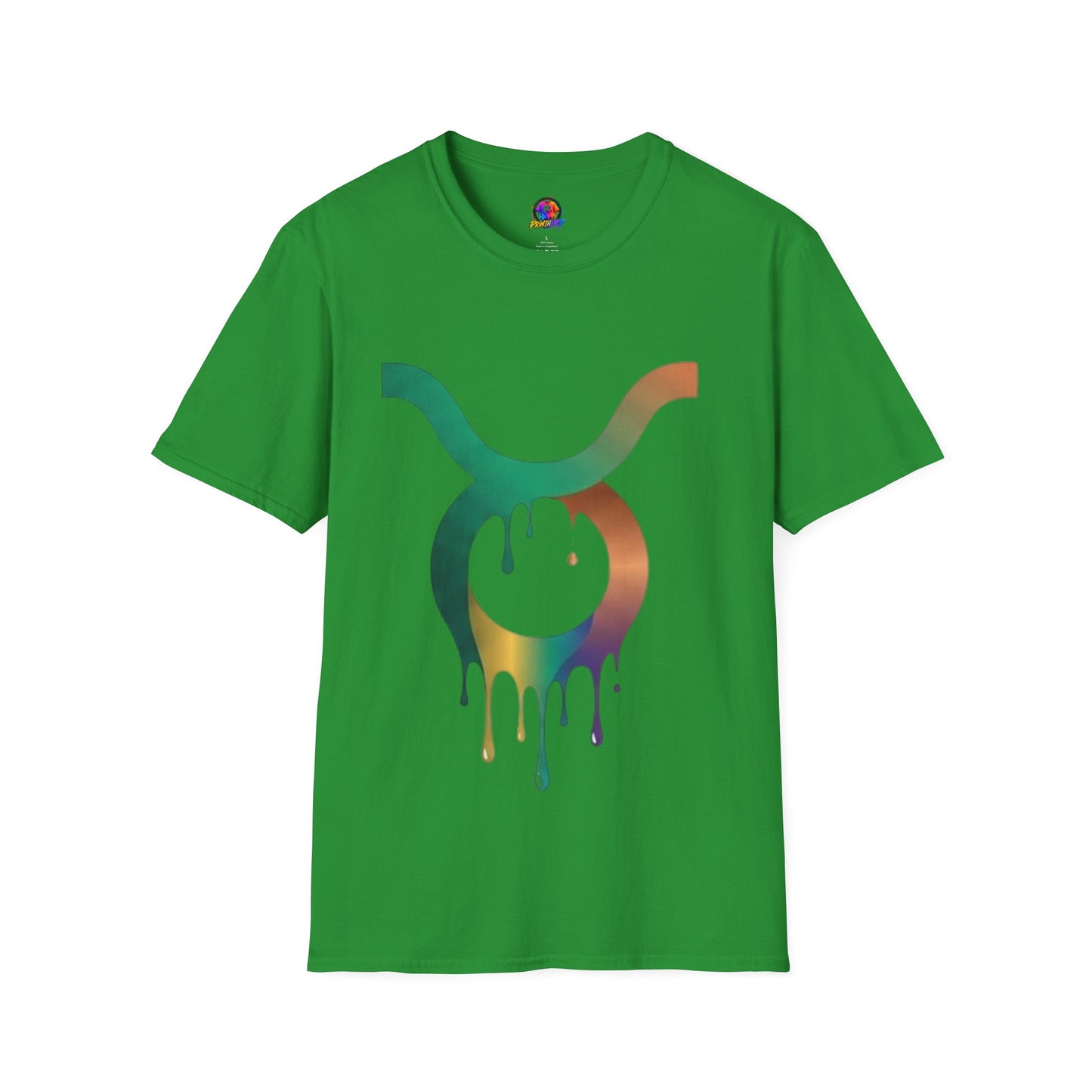 Taurus Drip Graphic Tee — Rainbow Zodiac Bull Shirt