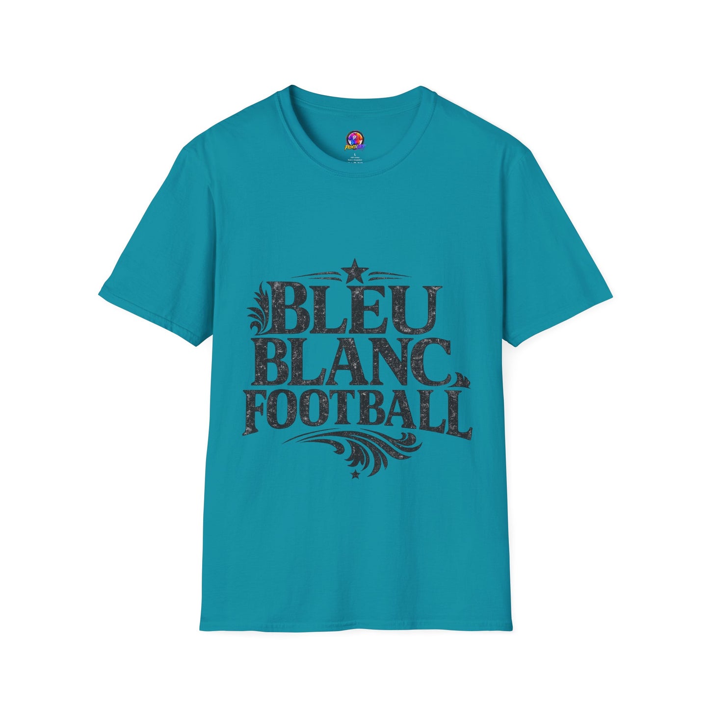 France Bleu Blanc Football T-Shirt — Vintage French Football Tee