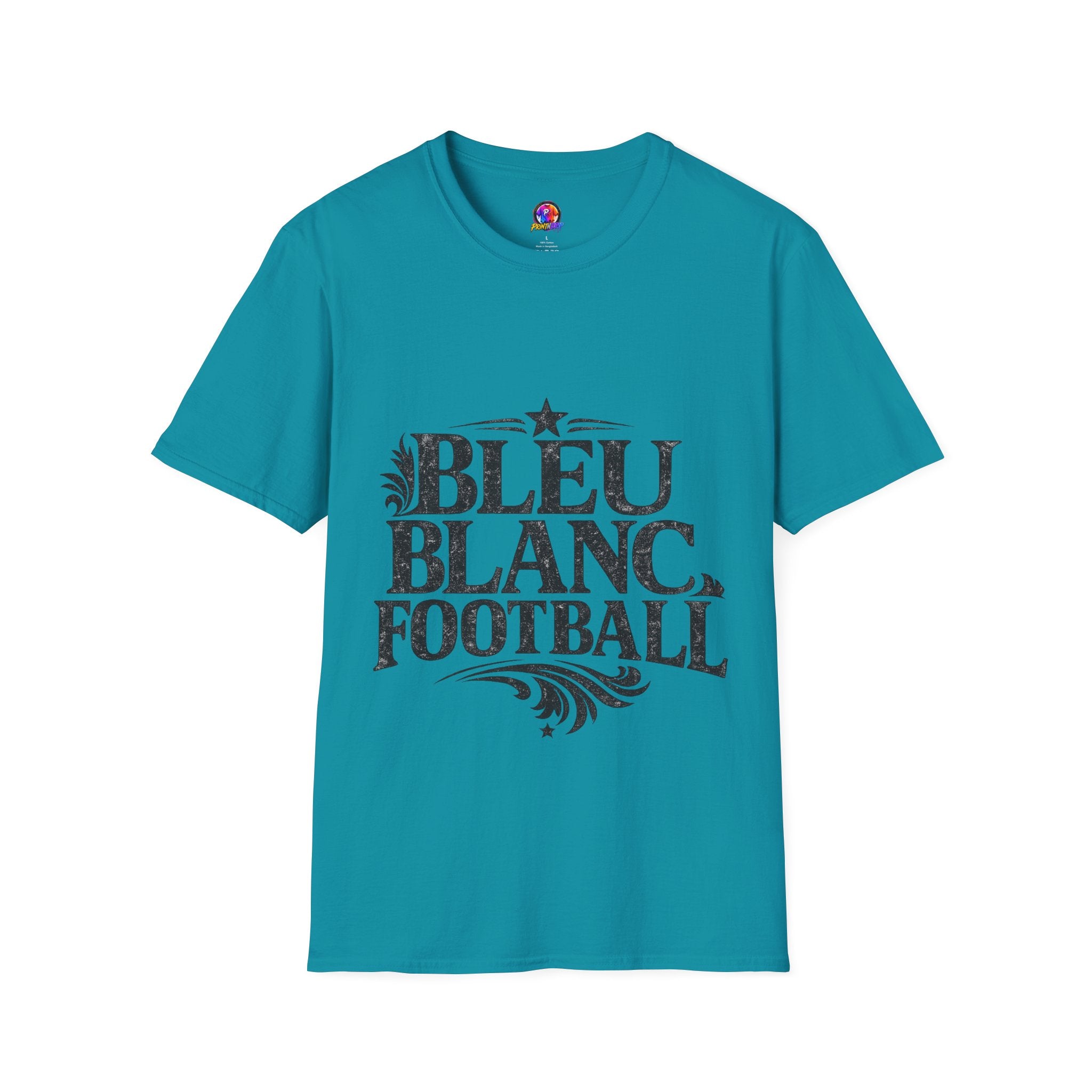 France Bleu Blanc Football T-Shirt — Vintage French Football Tee