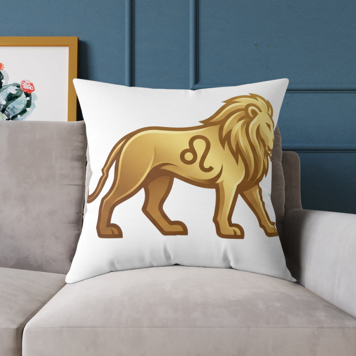 Lion Leo Zodiac Astrological  Square Poly Canvas Pillow