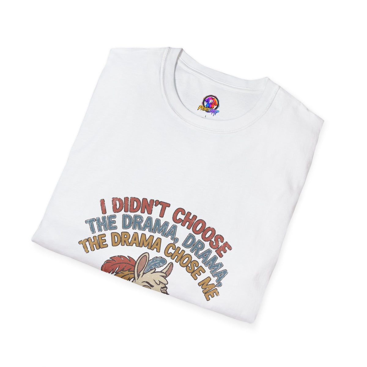 Funny And Witty Llama Drama Graphic T-Shirt — "I Didn’t Choose the Drama" Retro Design